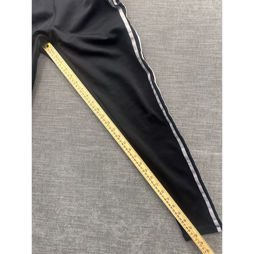 Adidas Aeroready Leggings Womens Large Black 3 Stripes High Rise Athleisure Yoga - Picture 8 of 16